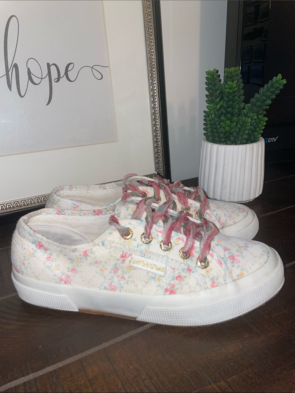 Superga X LoveShackFancy 2750 Vintage Floral Print Canvas Sneakers Size 6.5